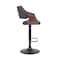 Armen Living Aspen Adjustable Swivel Gray Faux Leather and Walnut Wood Bar Stool with Black Base LCASBAWABLGR - alternate 4